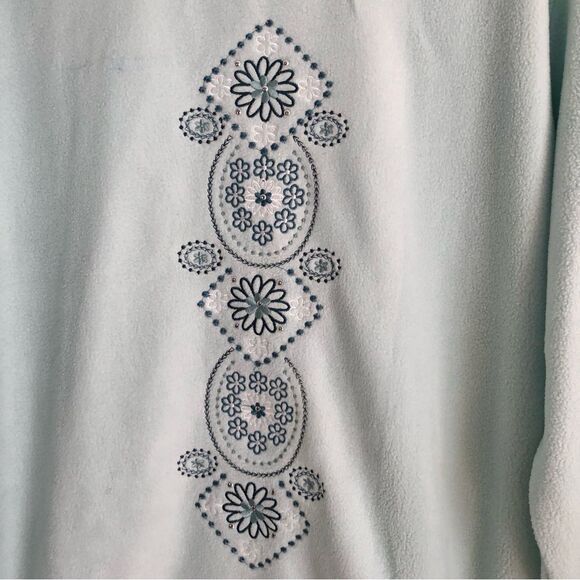 Madison Taylor Women's Sweatshirt Plus Size 2X Crew Neck Pullover Green (Aqua) - Picture 5 of 8